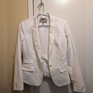 Banana Republic White One Button Front Lined Blazer Size 8